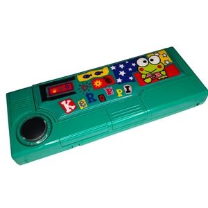 Vintage 1996 Sanrio Keroppi Padded Vinyl Pencil Box/School Tools Storage Case